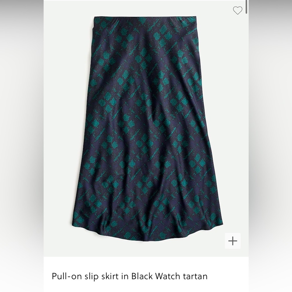 J Crew Pull-on slip skirt in Black Watch tartan